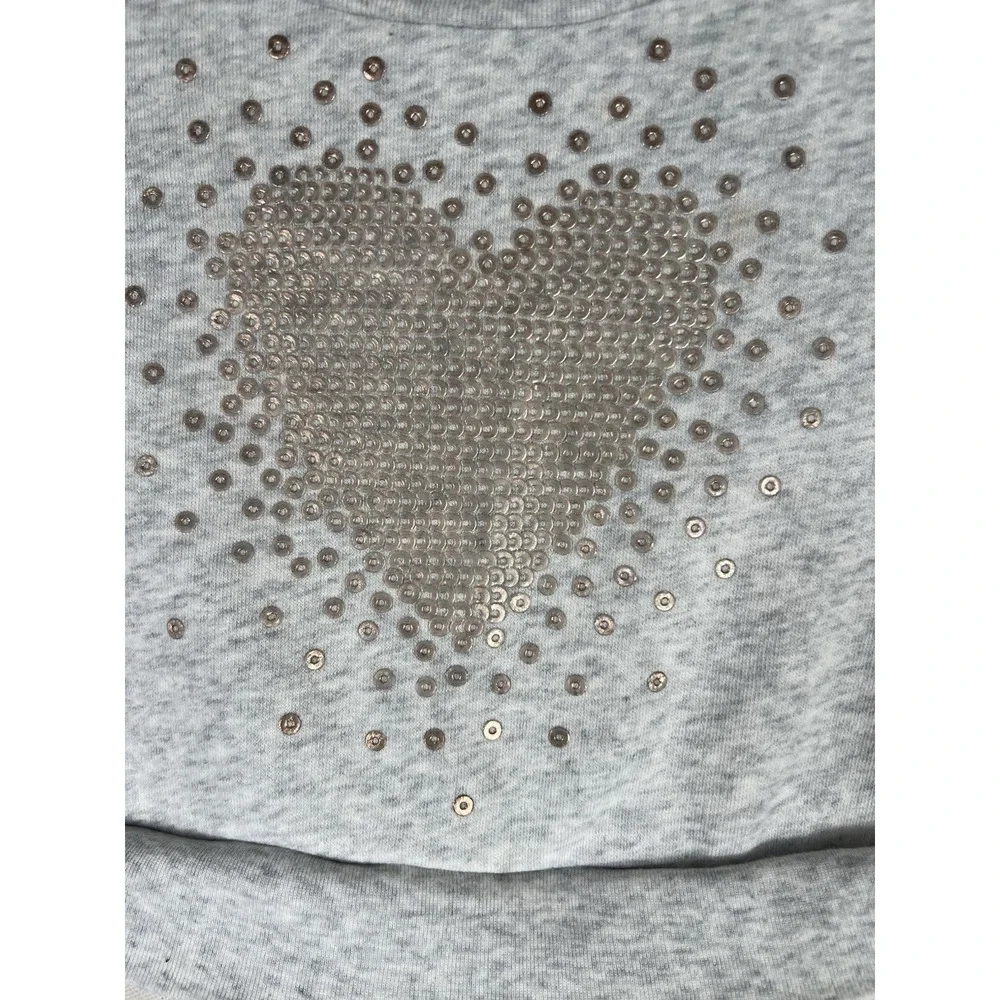 Old Navy Girls 2T Dress Tutu Sequin Long Sleeve Gray Gold Hearts